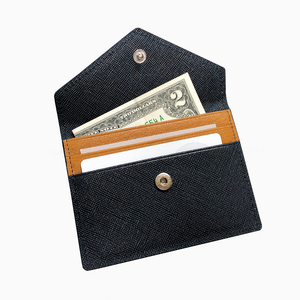 Korean Saffiano Genuine Leather MA1 Snap Card <b>Holder</b> Compact Business Card <b>Wallet</b> Scratch Resistant Wear Resistant Daily Pouch - Product Image 5