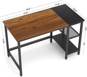 Modern Style Computer Desk with Shelf Wooden Writing Desk Study Table