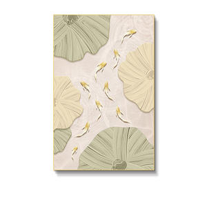 Art mural moderne texturé avec poisson koi et feuille de lotus, effet 3D, <span class=keywords><strong>peinture</strong></span> sur toile, décoration Feng Shui pour salon et <span class=keywords><strong>chambre</strong></span> à coucher - Product Image 4