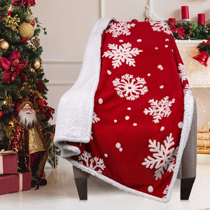 Cozy Winter Knitted Jacquard Plush Sherpa 100% Polyester <strong>Christmas</strong> <strong>Throw</strong> and Sofa Blanket - Product Image 4