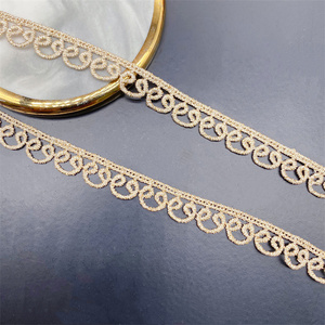 Broderie unisexe avec petit code à barres, fil doré, accessoires Lolita pour femmes, tissu floral soluble dans l'eau, décoration pour chaussures - Product Image 5