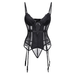Ensemble de Lingerie Sexy Passion Pure Desire : Nuisette, <span class=keywords><strong>Porte</strong></span>-jarretelles, Corset en Dentelle et Résille Transparente, Soutien-<span class=keywords><strong>gorge</strong></span> Push-Up, Effet Sculptant et Sans Coutures - Product Image 5