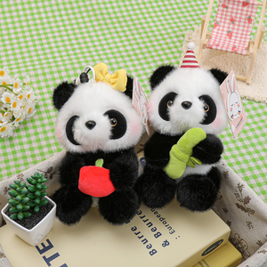 Llavero <span class=keywords><strong>de</strong></span> peluche <span class=keywords><strong>de</strong></span> panda adorable <span class=keywords><strong>de</strong></span> 18 cm al por mayor con bambú/manzana, colgante <span class=keywords><strong>de</strong></span> animal <span class=keywords><strong>de</strong></span> peluche suave para mochila y regalo - Product Image 5