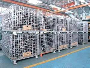 ZENDA 1000kg di capacità di magazzino a maglia Roll pieghevole gabbia pieghevole di Stillage