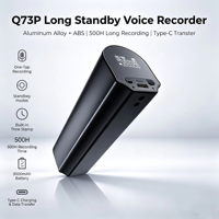 Enregistreur vocal de sécurité Q73P pour la fin de l'année avec 500 heures d'enregistrement |   Écran OLED, haut-parleur, dos magnétique, 3000 mAh pour une enregistrement longue durée