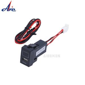 2.1A USB Ladegerät + LED Digital Voltmeter Tester 1.9ft Verdrahtung und Sicherung DC 12V 24V Auto Ladegerät USB steckdose (Blaue LED) - Product Image 2