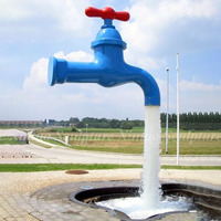Fontaine d'eau de jardin extérieure en résine Feng Shui de haute qualité pour piscine et étang avec robinet flottant