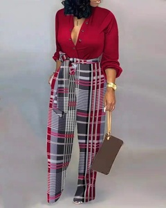 Mới Nhất Thiết Kế Jumpsuit Phụ Nữ V Không Tay Backless Pleated Rộng Chân Jumpsuit Phụ Nữ Thanh Lịch Mùa Hè Jumpsuits - Product Image 6