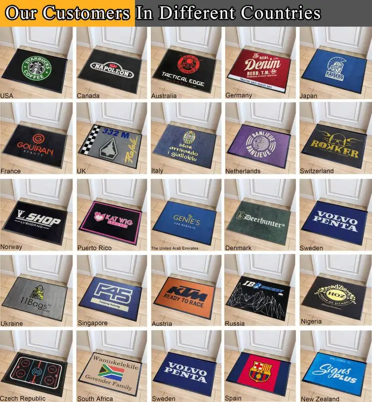 Alfombrillas rectangulares de diseño decorativo, Logo personalizado de marca, envío rápido