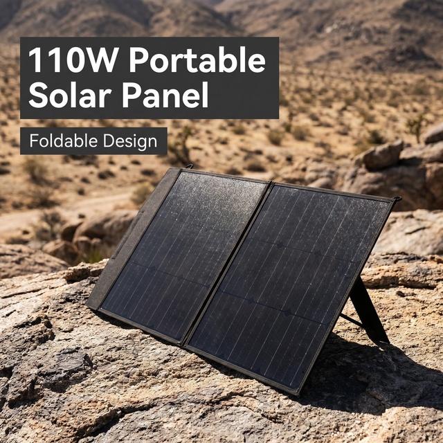 110W Foldable Monocrystalline Solar Panel ETFE IP65 Waterproof Portable Charger with MC4 DC USB for RV Camping