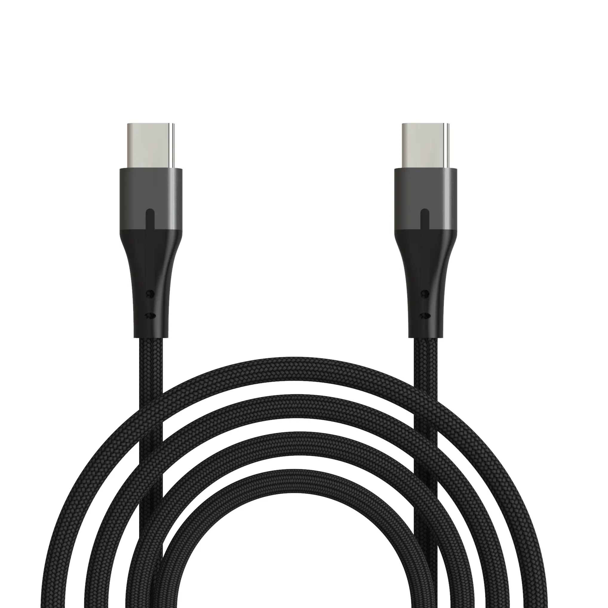 A-bst Cóncavo carga rápida USB C a tipo C cable 5a 100W Tela trenzada tipo C cable de datos de carga rápida 66W para teléfono móvil