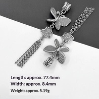 Anneau de cheville vintage vieilli en verre imitation argent 37 avec pampille papillon DIY, accessoire de mode polyvalent