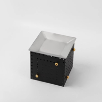 Plateau décoratif moderne de luxe en acier inoxydable ajouré géométrique carré, durable, pour la vente en gros