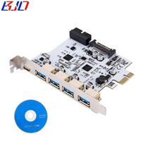 Carte adaptateur Riser 5 Gbps 4 * USB 3.0 + Type-C + connecteur 19 broches vers PCI-E 1X PCIe X1 avec port d'alimentation SATA 15 broches en stock