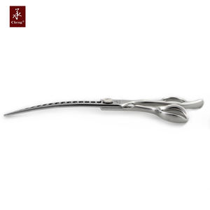 Tijeras profesionales para el cuidado <span class=keywords><strong>de</strong></span> perros, tijeras <span class=keywords><strong>de</strong></span> adelgazamiento curvadas, bloque OEM, acero japonés, CNC, YONGHE - Product Image 1