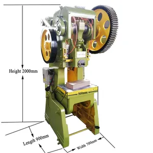 Poinçonneuse pneumatique à grande vitesse de 25 tonnes Presse à poinçonner à course réglable et presse à manivelle unique à cadre en C