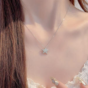 Collana in Argento 925 con Catena a Stella di Bambù e Ciondolo a Cometa con Zirconi per Donne, <span class=keywords><strong>Gioielli</strong></span> Chic e Sportivi di Lusso Leggero - Product Image 5