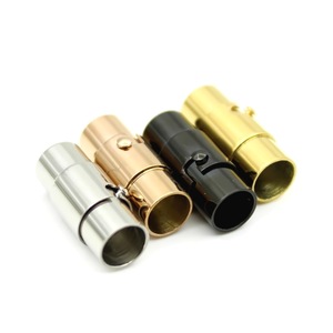 Cierre de seguridad redondo con hebilla magnética de acero inoxidable para pulsera de cordón de cuero, conector unisex para uso diario - Product Image 1