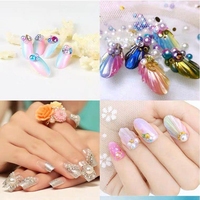 Colorido Rhinestone perla Nail Art cristal tamaño cuentas sin agujeros redondo ABS imitación perla DIY manualidades Decoración