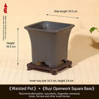 Pot Bunga Resin untuk Penggunaan di Taman, Pot Minimalis Gaya Cina dengan Banyak Lubang Drainase, untuk Tanaman Anggrek Daun Kecil Merah