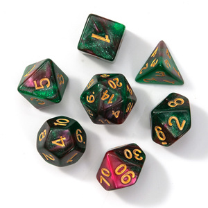Nuevo acrílico de dos colores dragón de múltiples caras y juego de mazmorras dados 7 piezas por juego de mesa poliédrico - Product Image 4