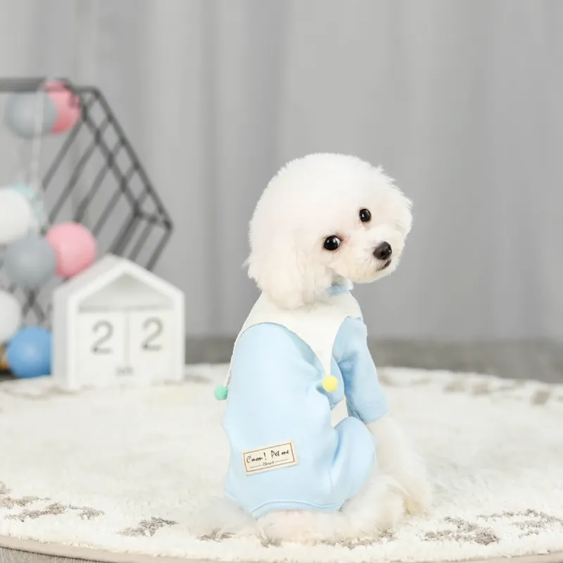 2019 yeni kore sıcak evcil köpek kıyafeti kazak % 100% pamuk renkli köpek Jumper giysileri evcil hayvan aksesuarları giysi Teddy Bichon