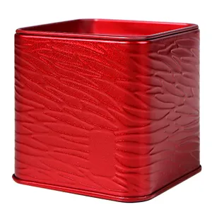 wholesale empty cheap metal rectangular tin cans 100 g chinese tea tin packaging box