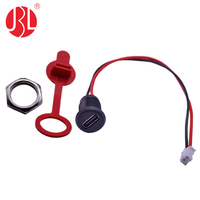 Conector USB Tipo C Hembra con Montaje en Panel Roscado USB-20C-F-02HL02, Soporte de Placa M11, Cable USB C