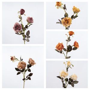 3 Têtes de fleurs artificielles en soie, rose brûlée, pour décoration de mariage, fête, centre de table - Product Image 3