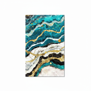 Shimmering Elegance: Printed <b>Canvas</b> <b>Wall</b> Art in Blue & Gold,WRAPPED <b>CANVAS</b> - Product Image 2