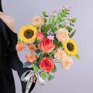 Fleurs artificielles Timo, bouquet de fleurs en soie Monet Garden, bouquet à main, décoration pour la maison, décoration de remise de diplôme - Product Image 4