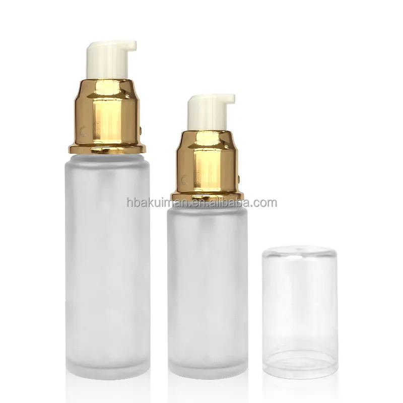 Clear frosted lotion container 20ml 30ml 40ml 50ml 60ml 80ml 100ml 120ml glass spray lotion bottles Foundation glass Bottles