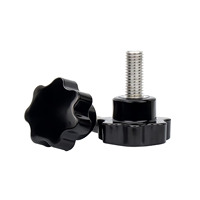 Kenop Tuas Tujuh Titik Bakelite M4-M16 dengan Gagang Berulir Desain Industrial untuk Lemari Pakaian, Kabinet, Villa, Gudang