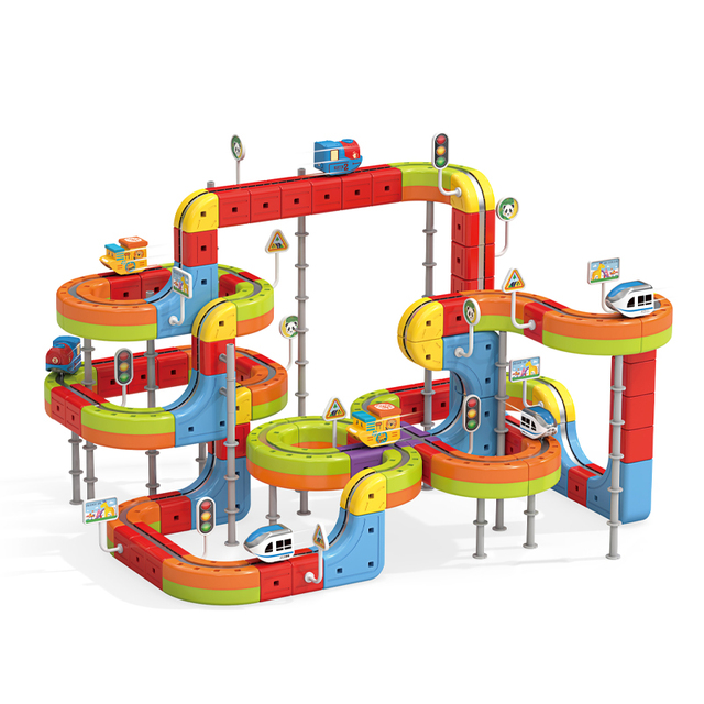 Newest Toys 229PCS Magnetic Track Car for Toddlers Stem Building Block Set Montessori Electric Levitation Train DIY Slot Toy