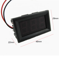 Voltmeter Digital Mini 0.56 Inci DC 0-100V Panel Meter Tiga Warna 6V 12V Mobil Listrik 22mm Frekuensi AC Arus DC