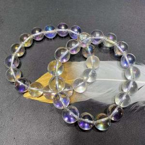 Bracelet en cristal naturel en gros, perles d'aura arc-en-ciel, quartz clair pour la fabrication de bijoux - Product Image 3