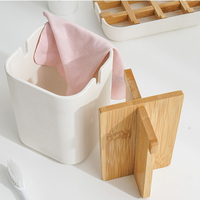Support de brossage de dents naturellement résistant, organisateur de brosse à dents électrique multifonctionnel, support de brosse à dents en bambou pour salle de bain