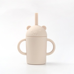 Gobelet à paille en silicone de qualité alimentaire pour bébé, anti-chute, pour l'apprentissage de la boisson, avec poignée amovible pour enfants - Product Image 6