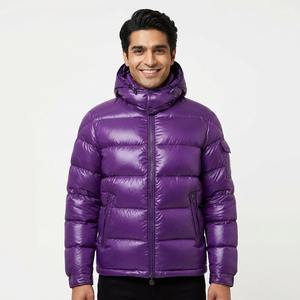 Chaqueta acolchada BRILLANTE-Chaqueta acolchada púrpura para hombre Chaqueta acolchada de invierno con logotipo personalizado de invierno - Product Image 1