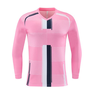 Camiseta de Fútbol de Manga Larga para Hombre, Cuello en V, Bloques de Color, Malla Transpirable, Ajustada, Manga Completa, Ropa Deportiva para Todas las Temporadas - Product Image 4