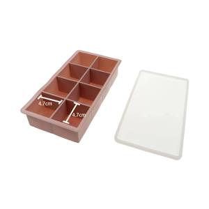 8 Cavity <b>Silicone</b> Cube Maker <b>Tray</b> Eco-Friendly Food Freezing Container with Lid for Ice Creams - Product Image 6