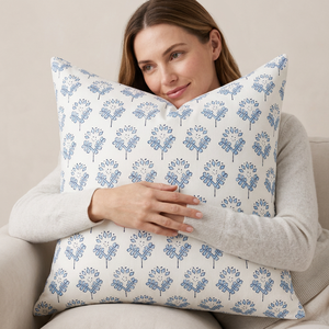 Funda de Cojín Estampada de Algodón Puro de Alta Calidad, Elegante Funda Decorativa para Almohada con Cierre Oculto para Decoración Moderna del Hogar - Product Image 1
