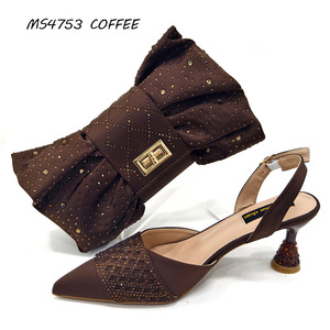 Conjunto de Sandalias y Bolsos de Moda al por Mayor, Última Moda, Sandalias y Bolsos de Lujo Color <span class=keywords><strong>Fucsia</strong></span>, Conjunto de Bolso y Sandalias a Juego - Product Image 3
