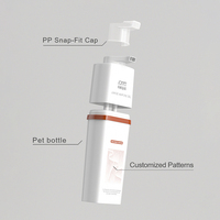 Flacon pompe carré plat 2-en-1 de 200 ml à double compartiment pour teinture capillaire et shampoing, soins de la peau, en plastique PET vide, avec logo personnalisé