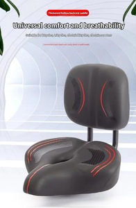 Siège de vélo en cuir large, épais et très élastique, détachable et intégré, avec support dorsal pour vélo électrique - Product Image 5