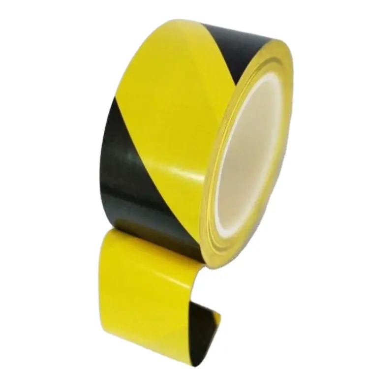 50mm Red & White Striped Hazard Warning Floor PVC Lane marking tape