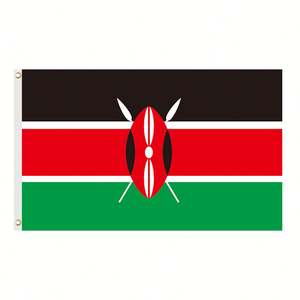 Bandera de Kenia 3x5 pies, doble cara, poliéster con impresión digital, colores vivos, resistente a la decoloración, doble costura, ojales de latón, para interiores - Product Image 1