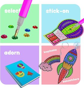Perfecto Kit de Pintura de Diamantes 5D para Niños, con Llavero de Kraft y Gemas Grandes, para Arte y Manualidades - Product Image 5