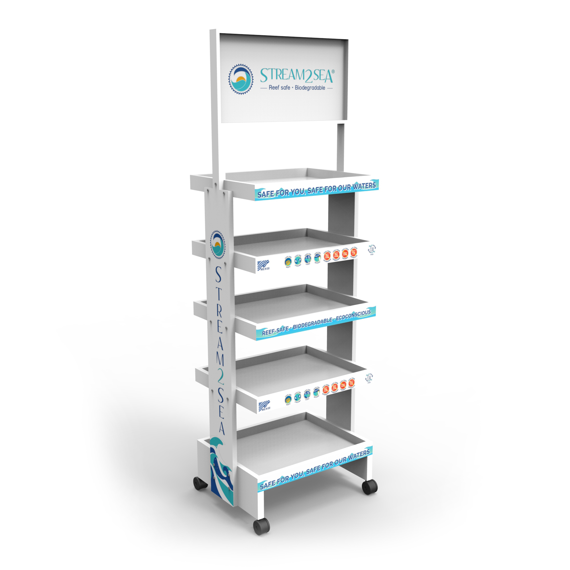 Fashion Wooden Skin Care Cosmetics Display Stand for Stores — view 6