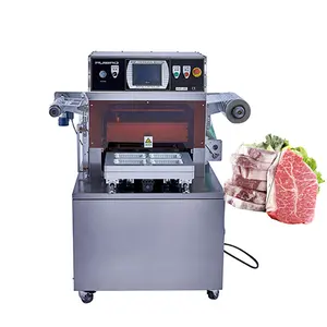SJB Auto Industrial Gas Flushing Meat Food Skin Map Tray Chamber Vacuum Sealer Packing Sealing Machines